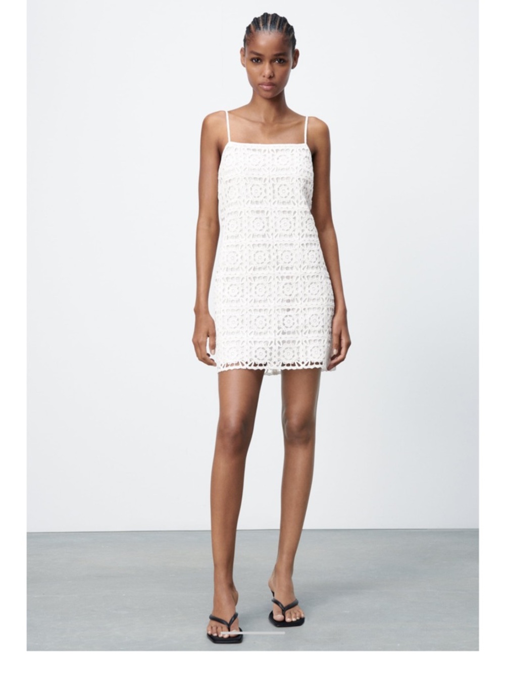 Zara crochet white dress sz s